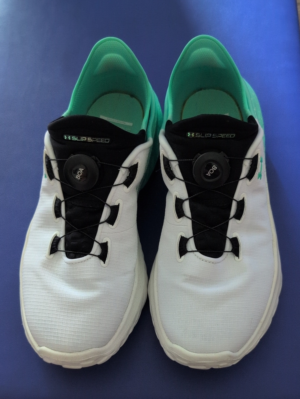 Under Armour Women's White & Teal Slip-Speed Sneakers with BOA Dial